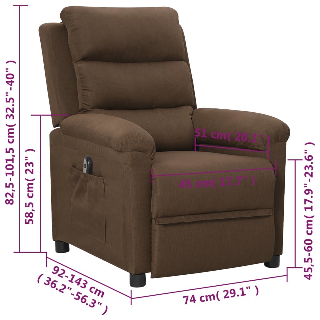 Relaxsessel Elektrisch Braun Stoff