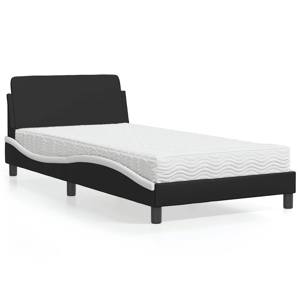 Bett mit Matratze "Dover" Schwarz 80x200 cm Kunstleder