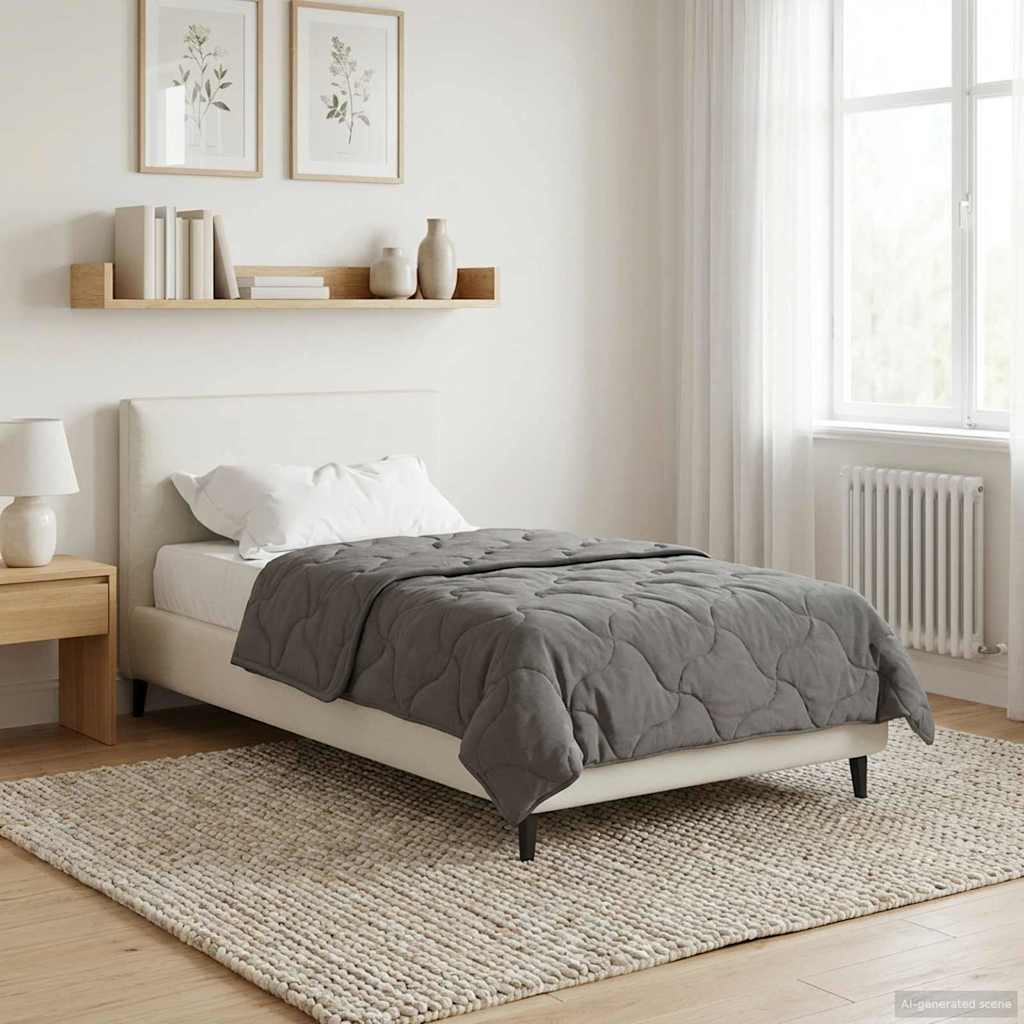 Ganzjahresbettdecke Gepolstert Anthrazit 135 x 200 cm