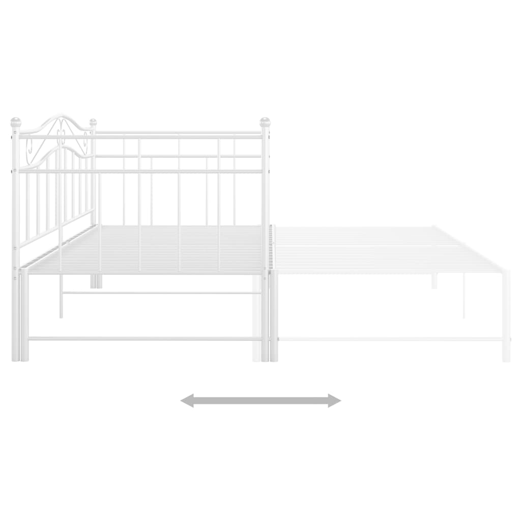 Ausziehsofa Bettgestell Schwarz Metall 90x200 cm