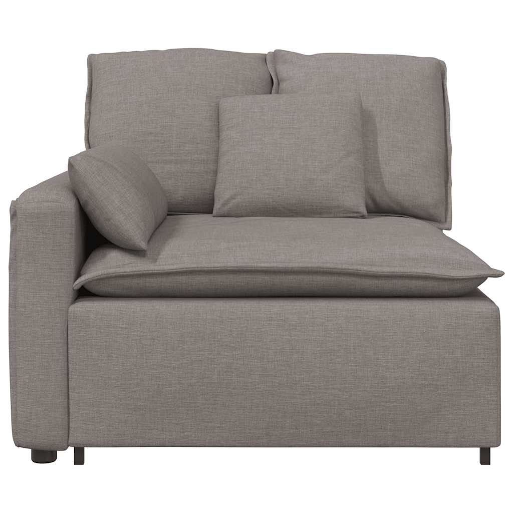 Modulares Sofa Endmodul mit Armlehne Kissen Hellgrau 100 cm