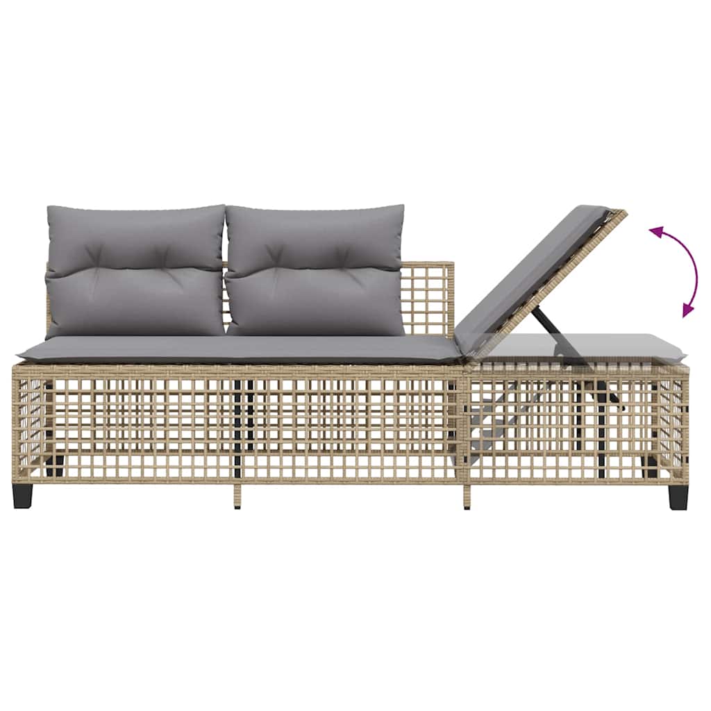 3-tlg. Garten-Ecksofa-Set mit Kissen Schwarz Poly Rattan
