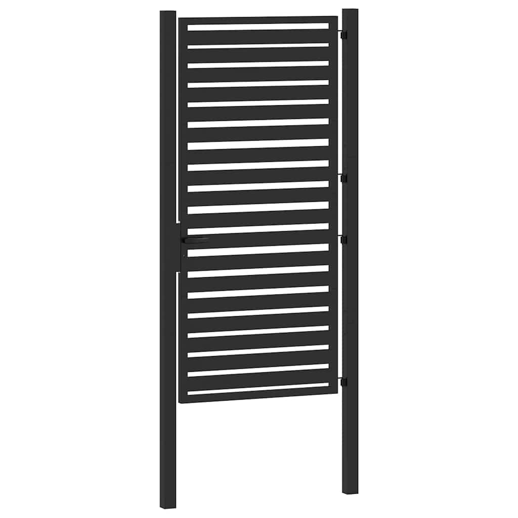 Gartentor Abschließbar Schwarz 100x100 cm Aluminium