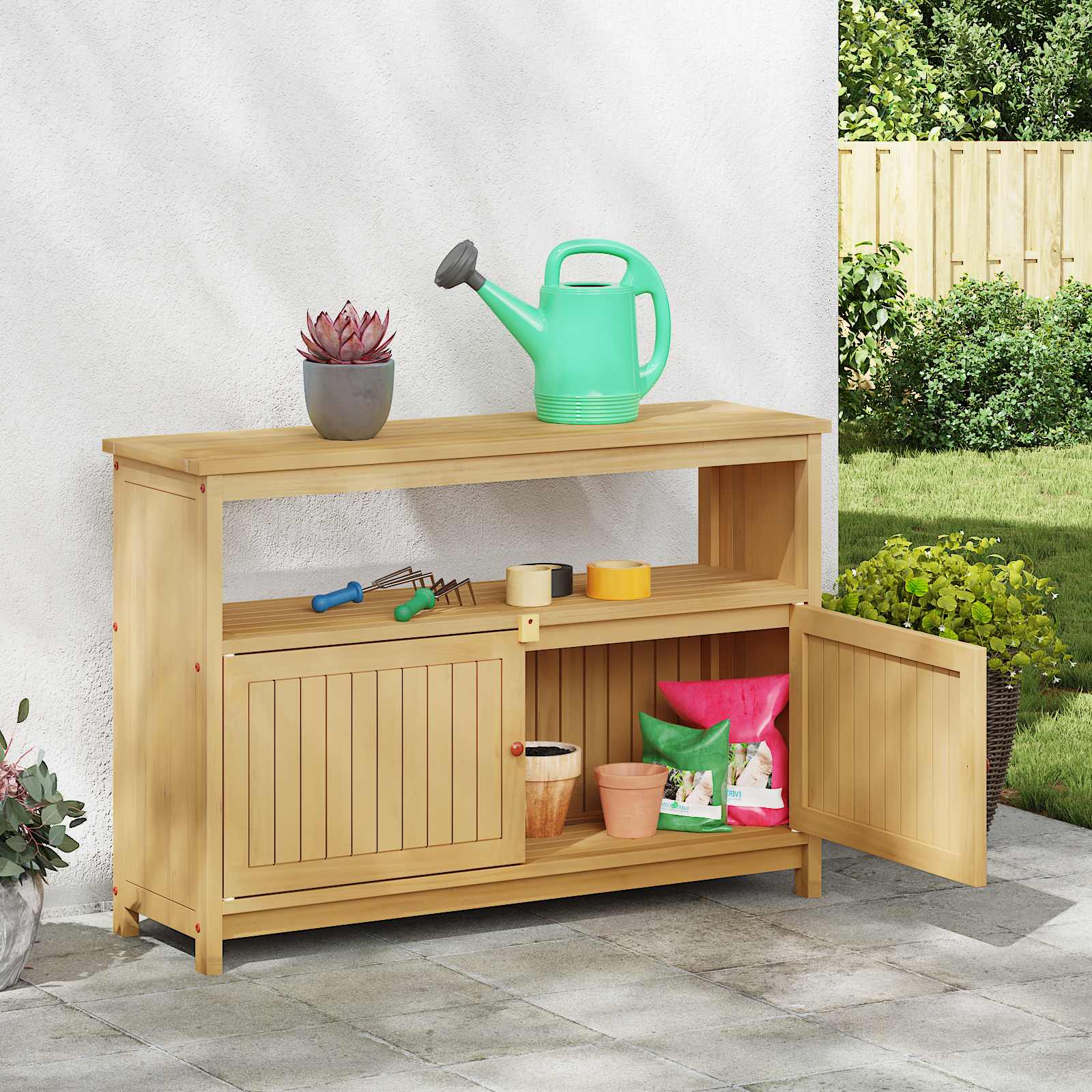 Garten-Konsolentisch 80x35x75 cm Massivholz Akazie