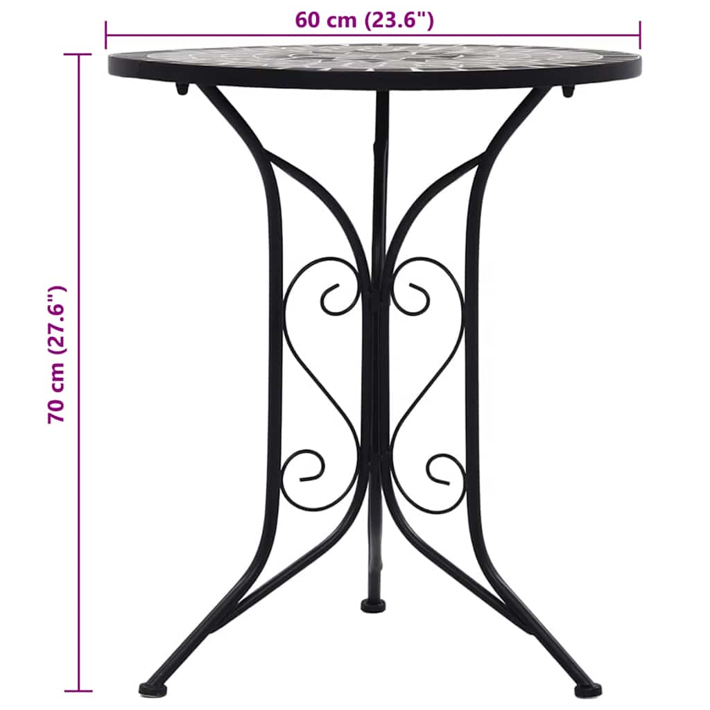 Bistrotisch Mosaik Keramik Braun 60 cm