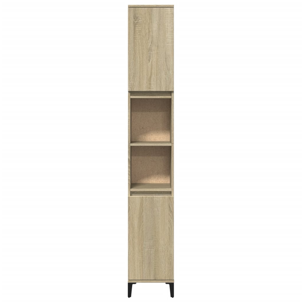 Badschrank Weiß 30x30x190 cm Holzwerkstoff