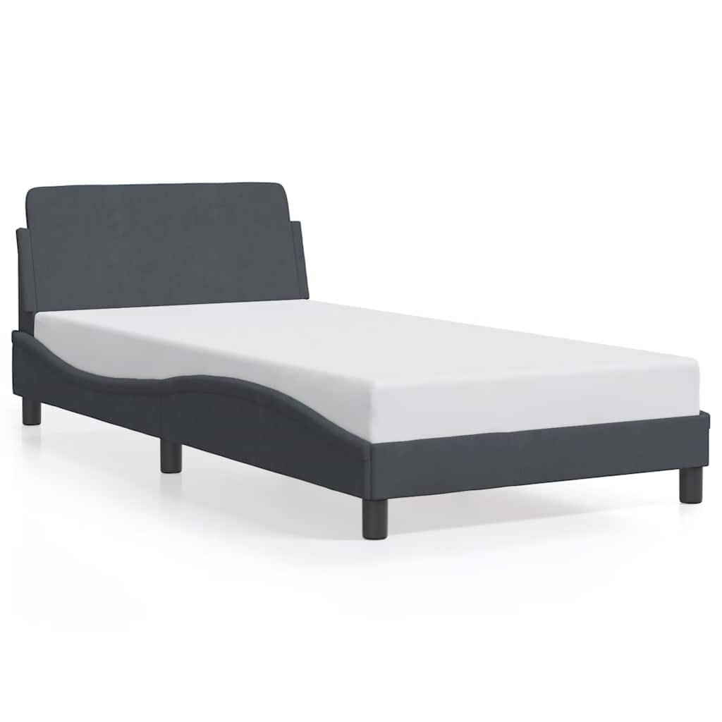 Bettgestell "Dover" Hellgrau 100x190 cm Samt