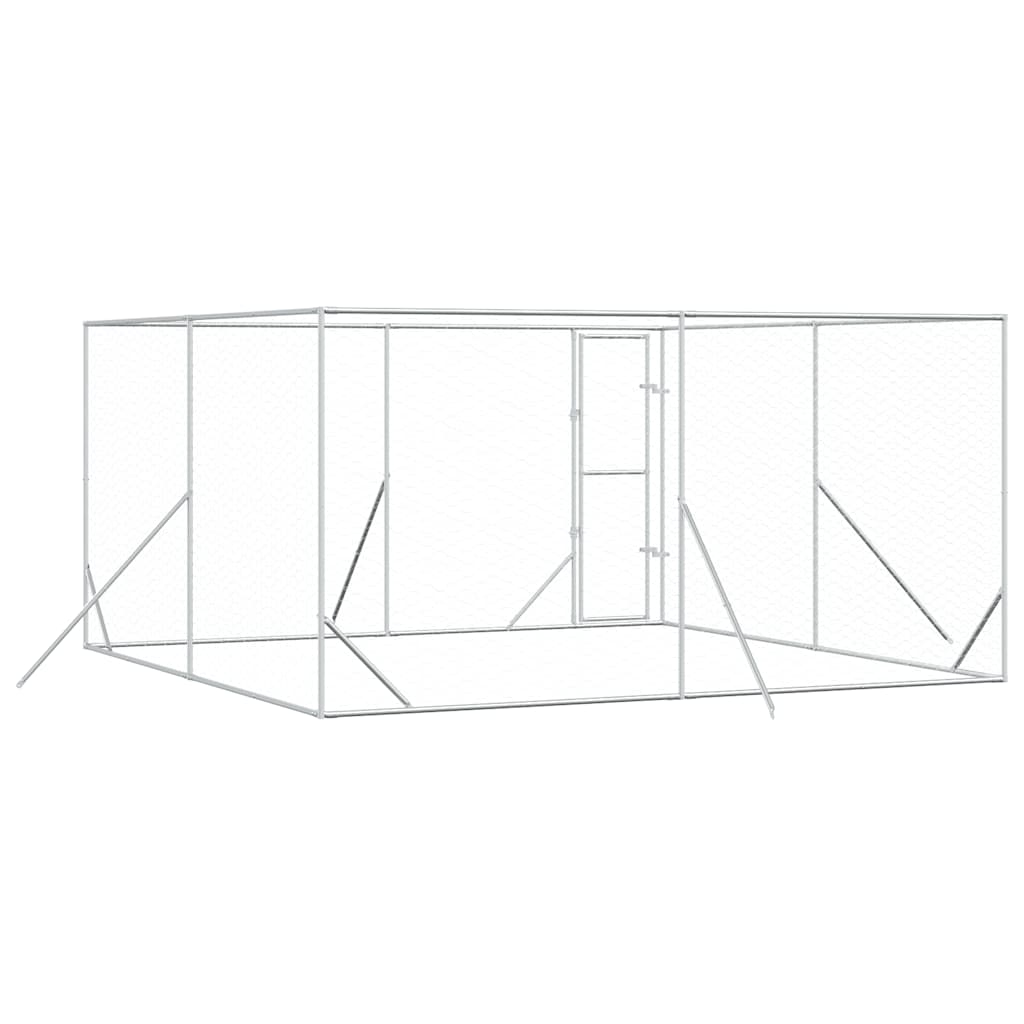Outdoor-Hundezwinger Silbern 2x2x2 m Verzinkter Stahl