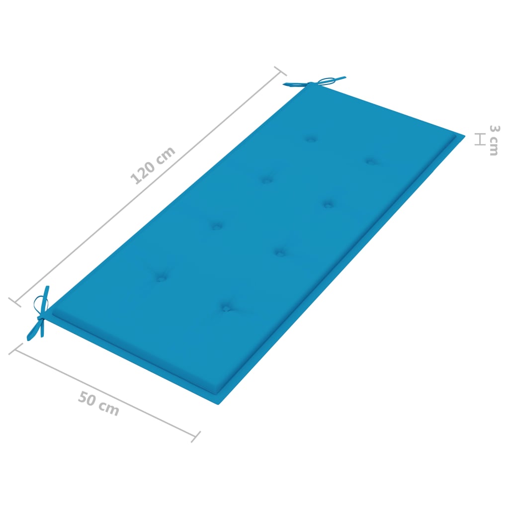 3-Sitzer-Gartenbank mit Auflage 150 cm Massivholz Eukalyptus