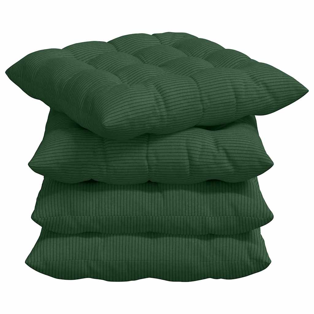 Sitzkissen 4 pcs Hellgrau 40 x 40 x 6 cm Cordstoff