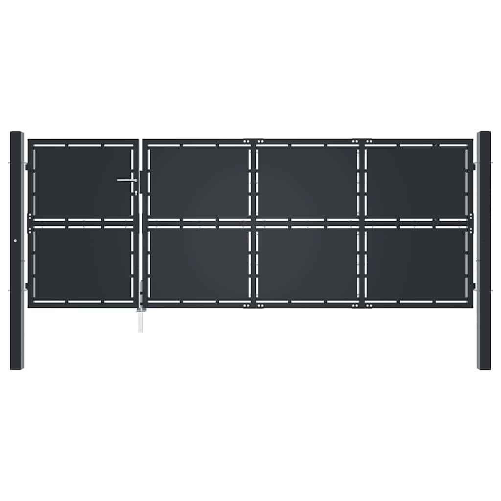 Gartentor aus Stahl 300 x 75 cm Anthrazit