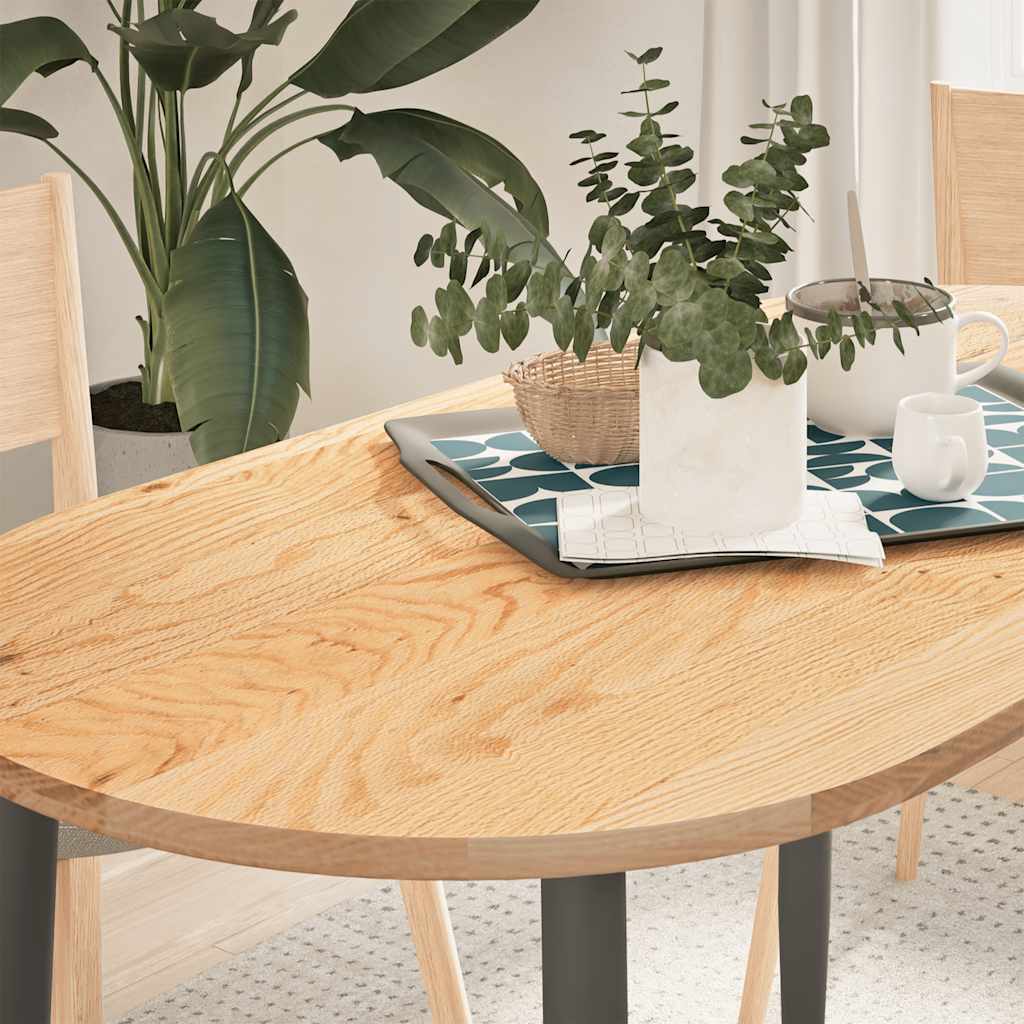 Tischplatte 80x40x2 cm Massivholz Eiche Oval
