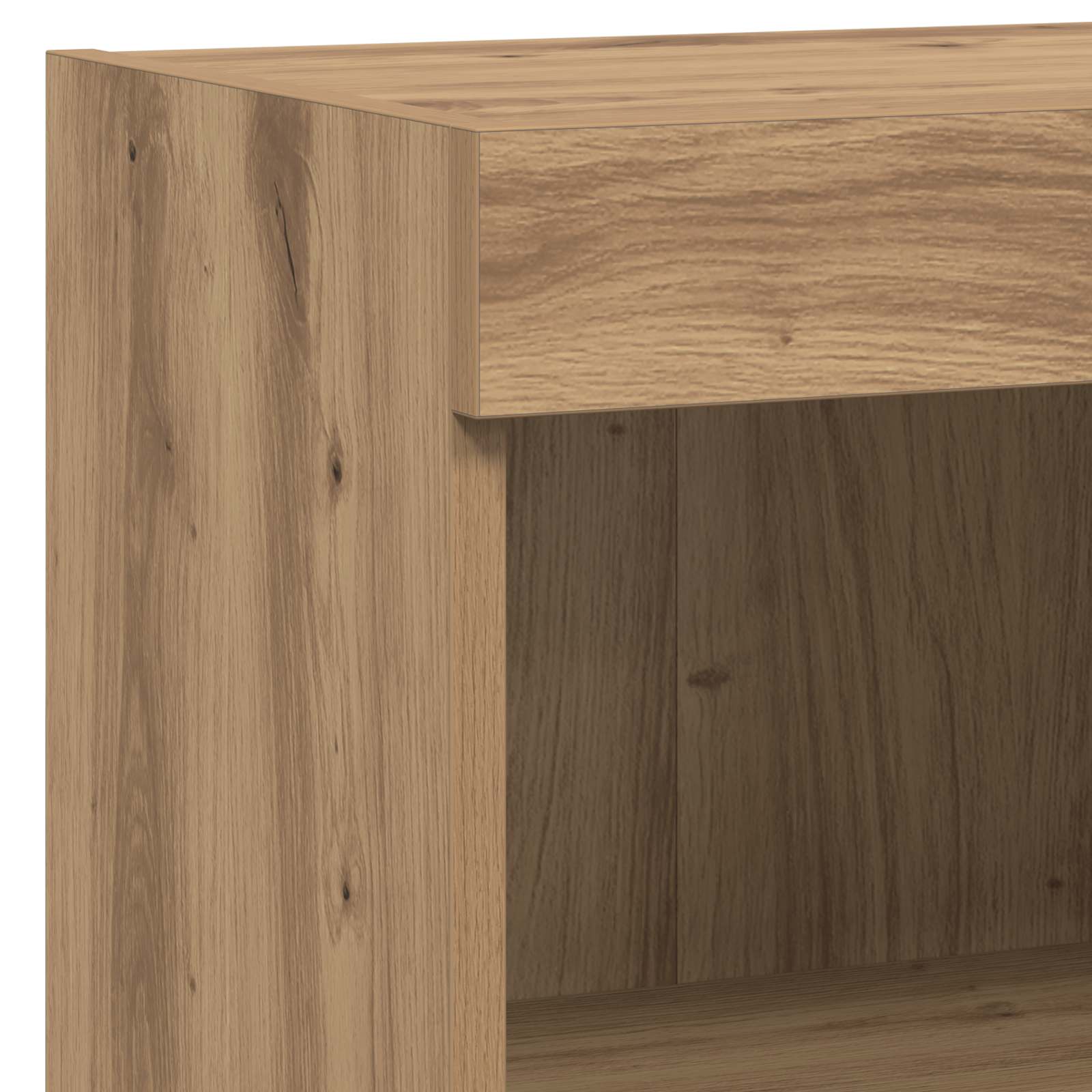 5-tlg. Wohnwand mit LED-Beleuchtung Weiß Holzwerkstoff