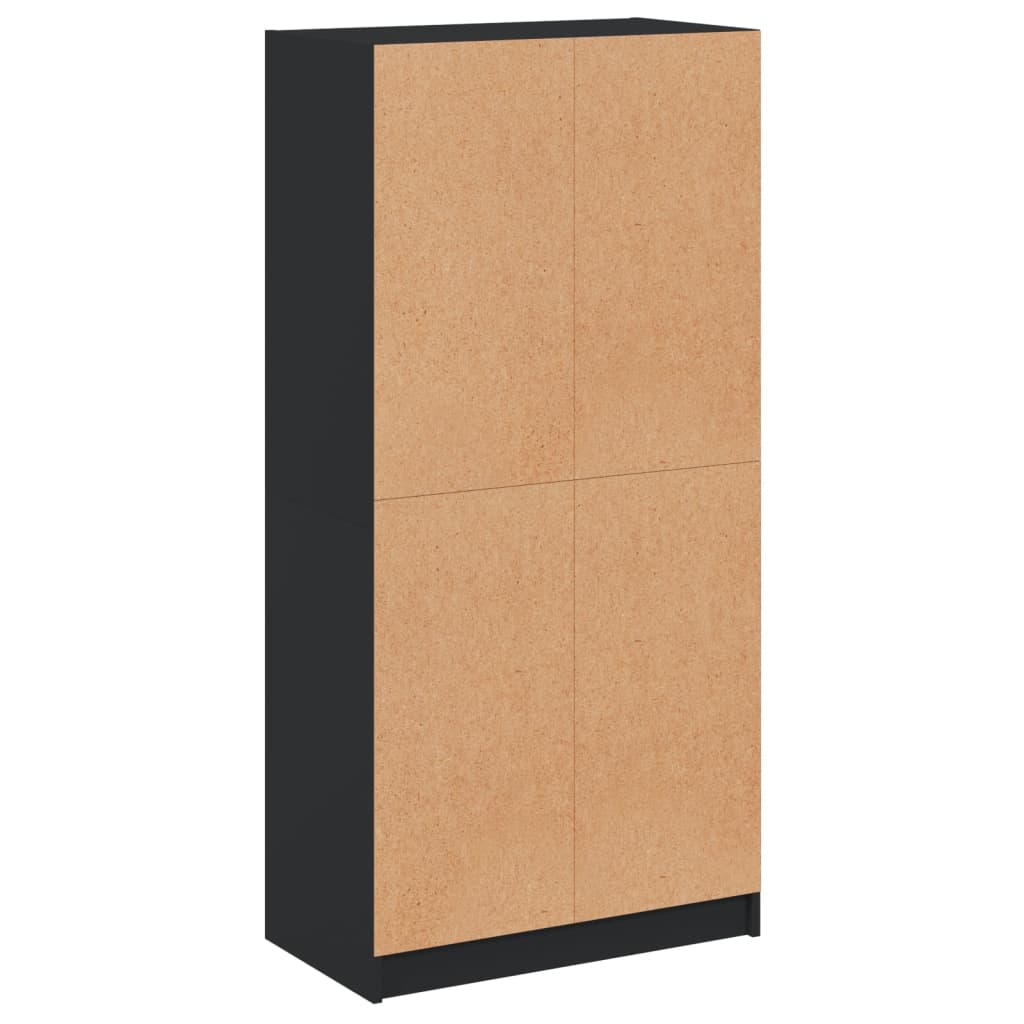 Bücherschrank mit Türen Weiß 136x37x142 cm Holzwerkstoff