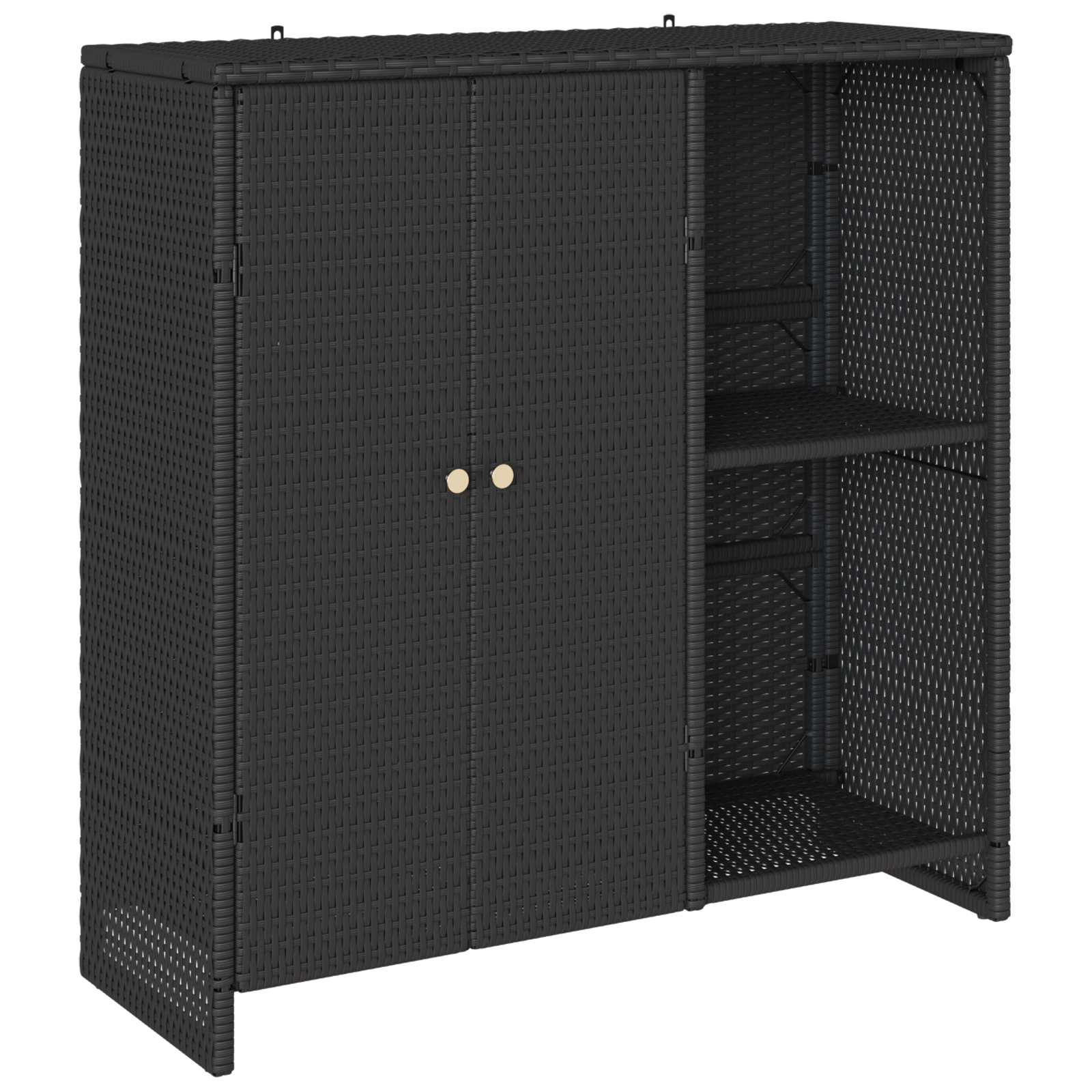 Aufbewahrungsschrank mit Tür Hellgrau 100 x 36 x 102 cm Rattan