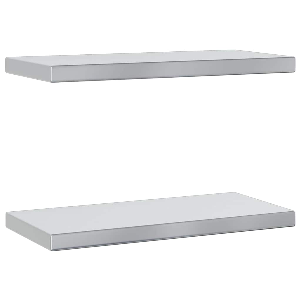 Wandregale 2 Stk. 100x40 cm Silbern Edelstahl
