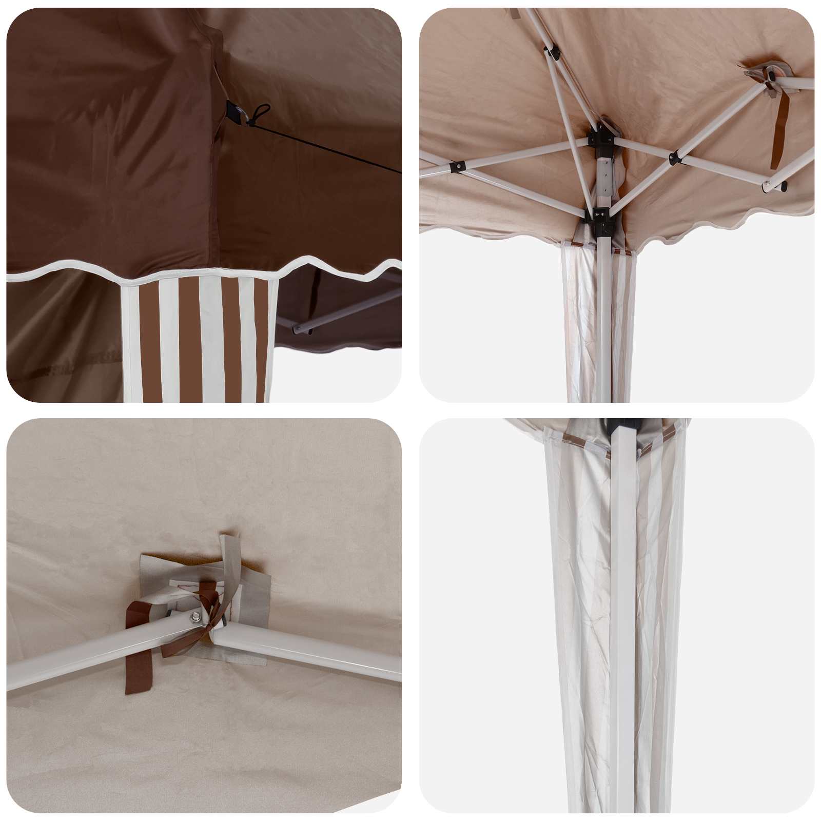 Pop-up Partyzelt 288 x 288 x 245 cm Creme Oxford-Stoff