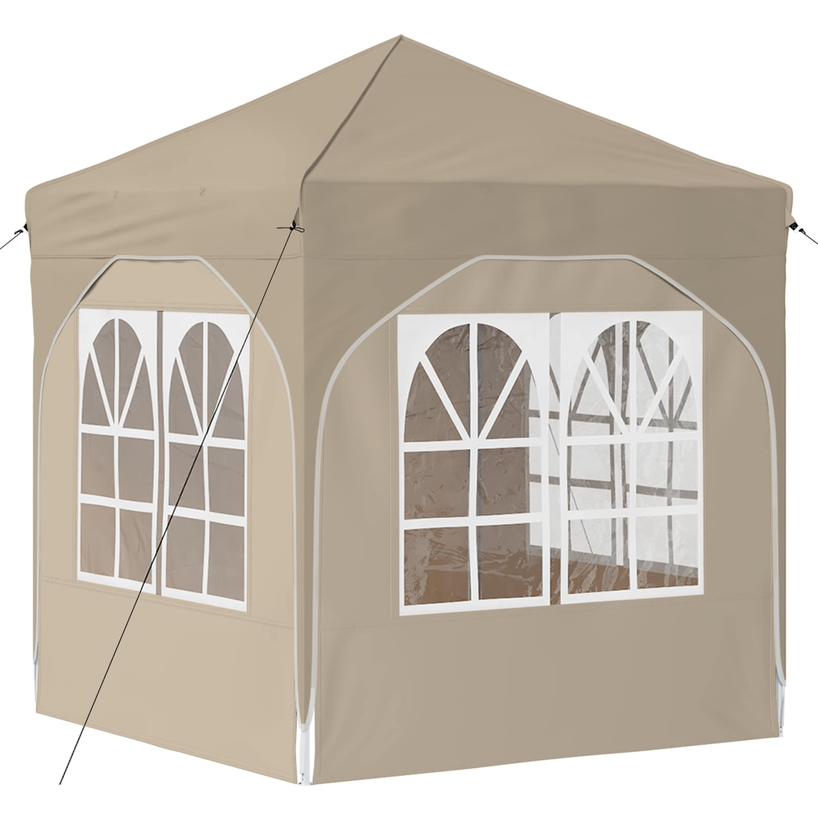 Pop-up Partyzelt 194 x 194 x 245 cm Creme