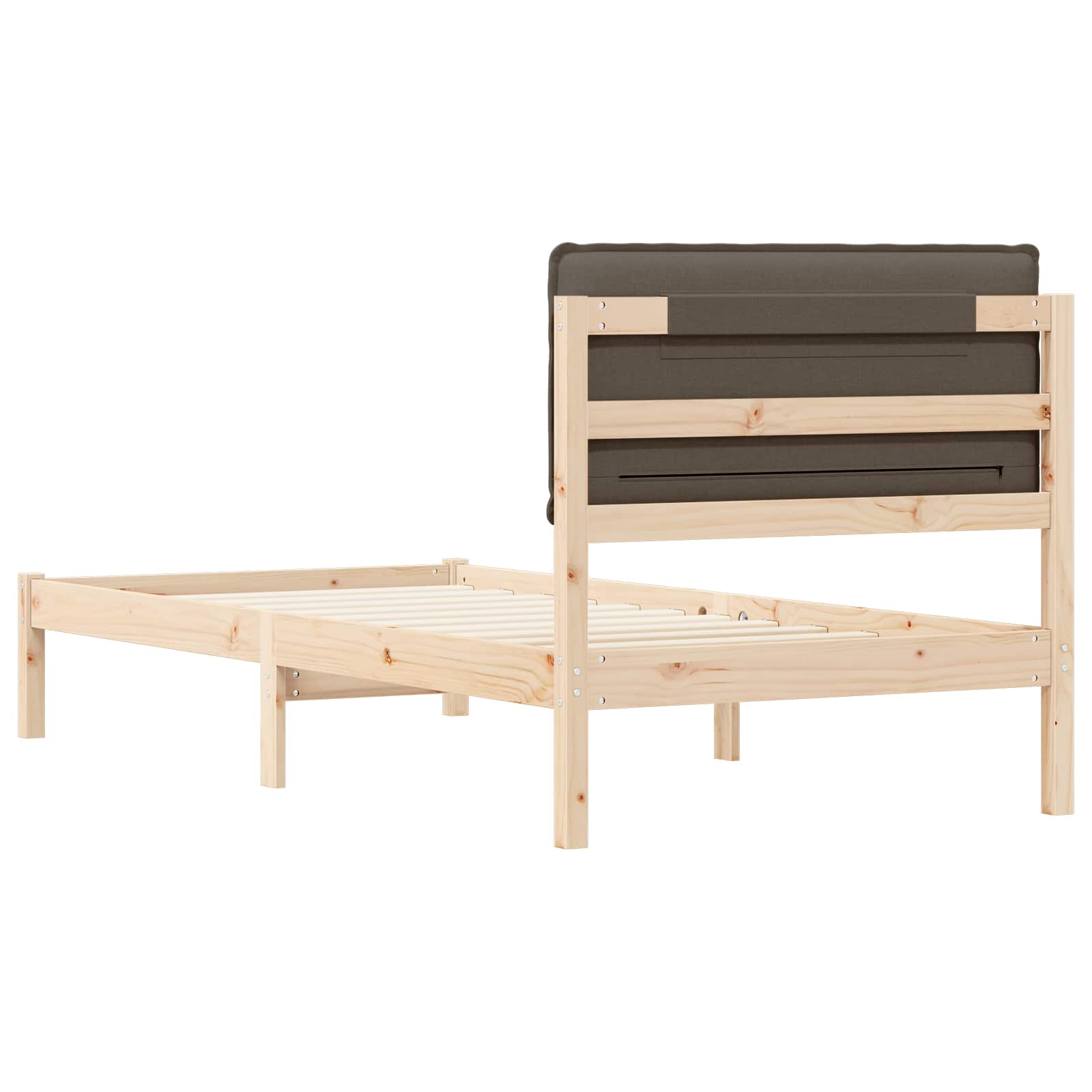 Bettgestell mit gepolstertem Kopfteil Hellgrau 200 x 200 cm