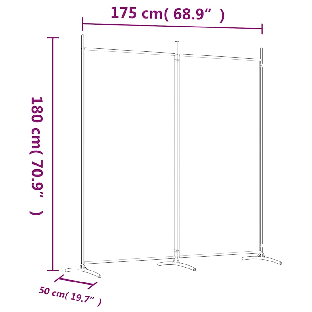 3-tlg. Raumteiler Weiß 260x180 cm Stoff