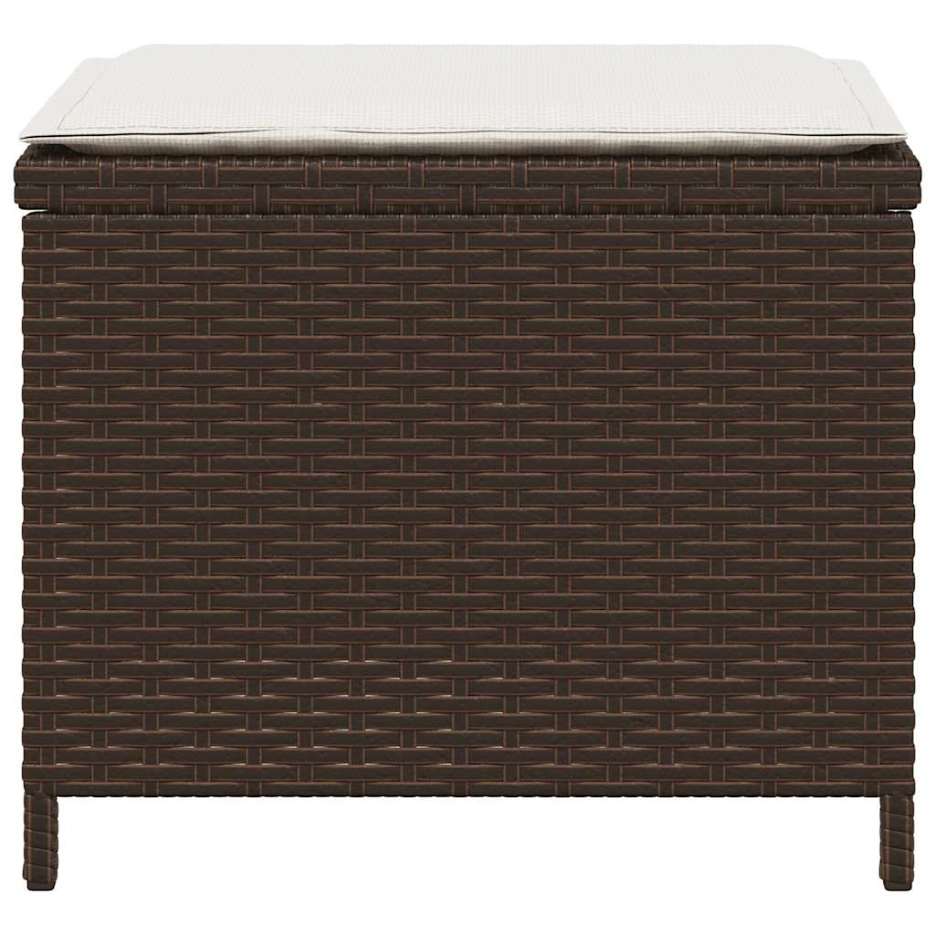 Gartenhocker mit Kissen 4 Stk. Schwarz 41x41x36 cm Poly Rattan