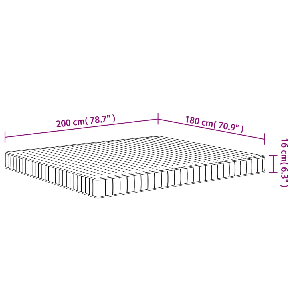Matratze Schaumstoff Mittelweich 80x200 cm