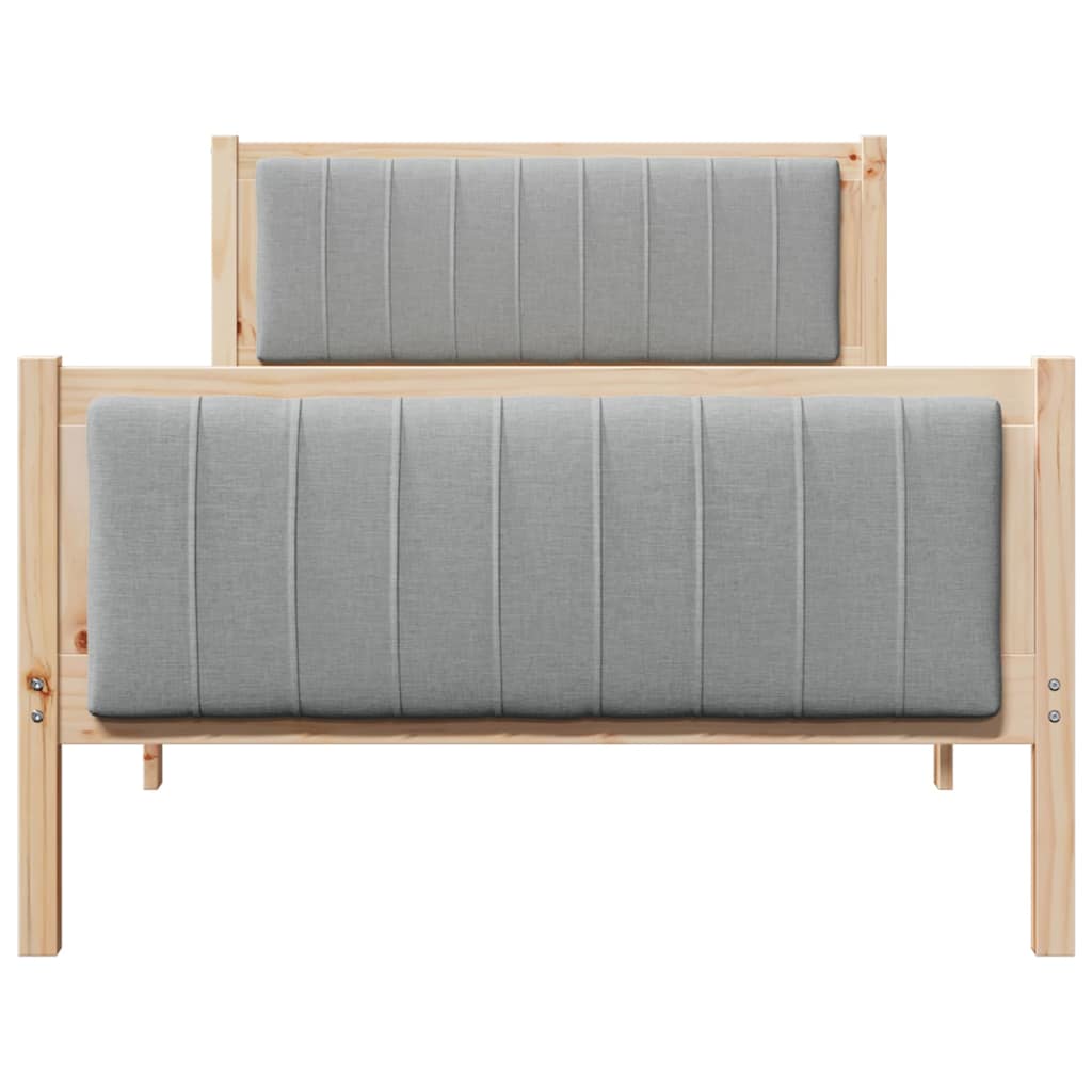 Bettgestell Braun und hellgrau 200 x 200 cm Massivholz Kiefer