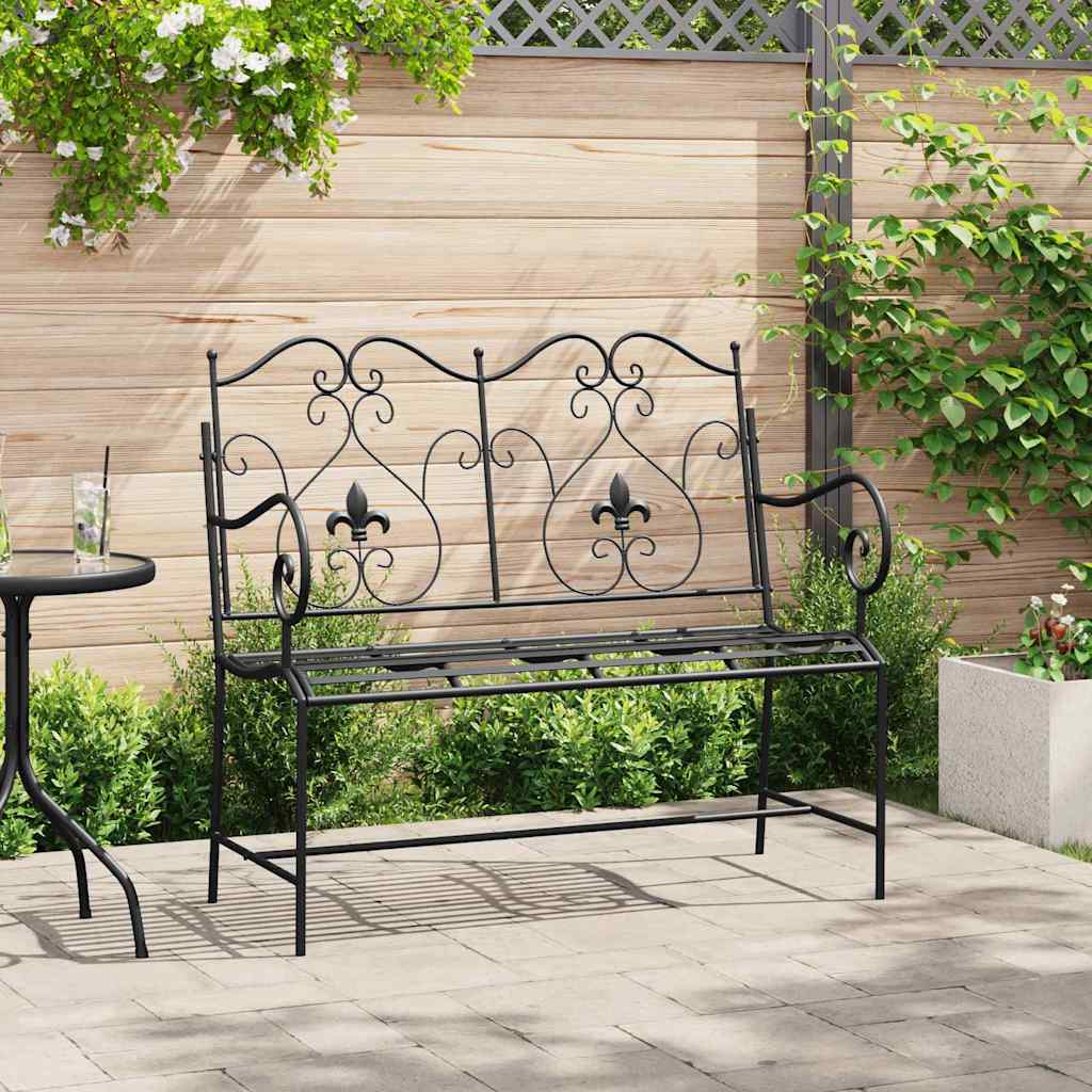Gartenbank Antik Weiß 104 x 54 x 93 cm Stahl
