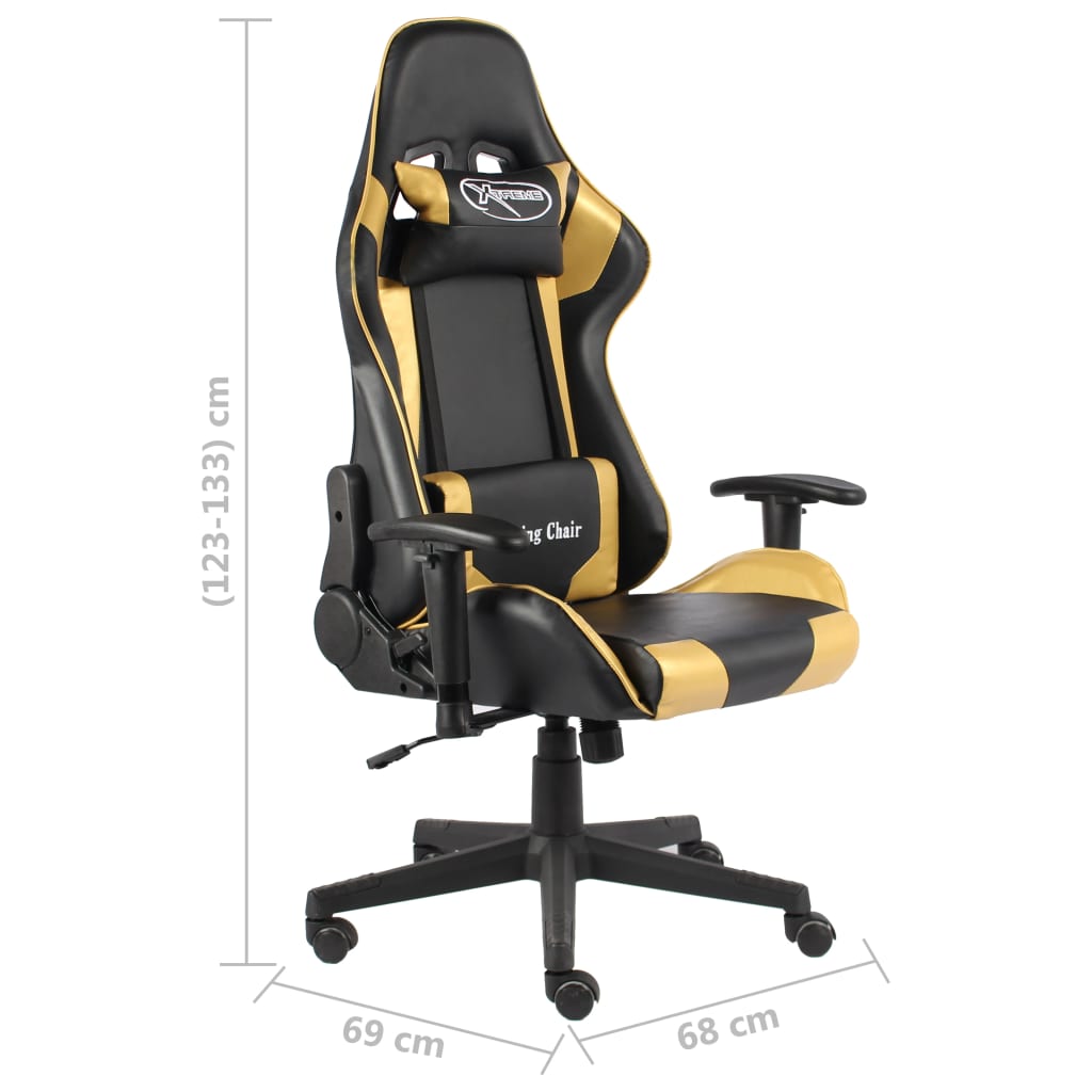 Gaming-Stuhl Drehbar Blau PVC