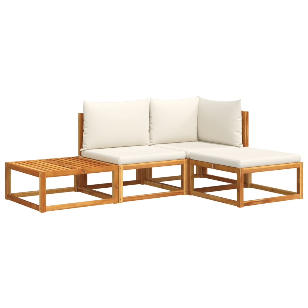 6-tlg. Gartensofa-Set mit Kissen Holz Akazie & Seil