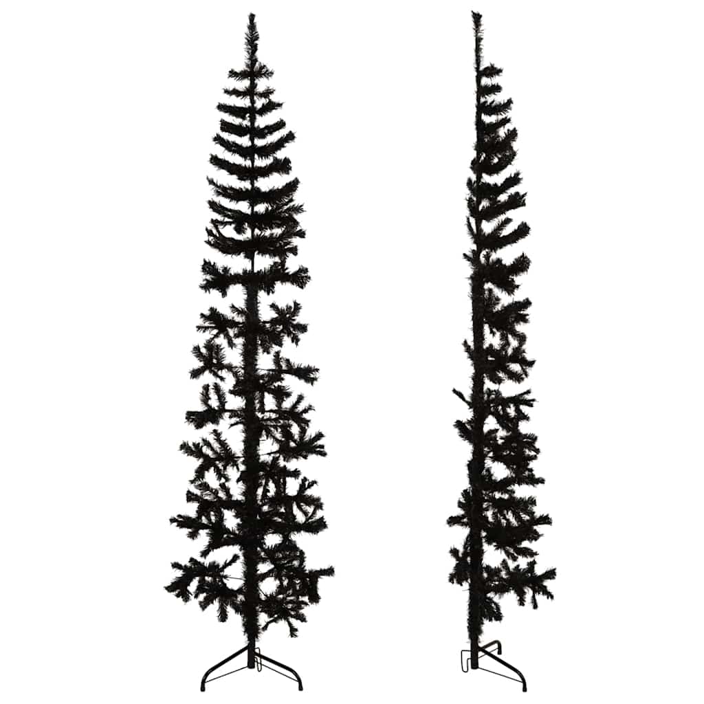 Künstlicher Halb-Weihnachtsbaum mit Ständer Schlank Weiß 180 cm