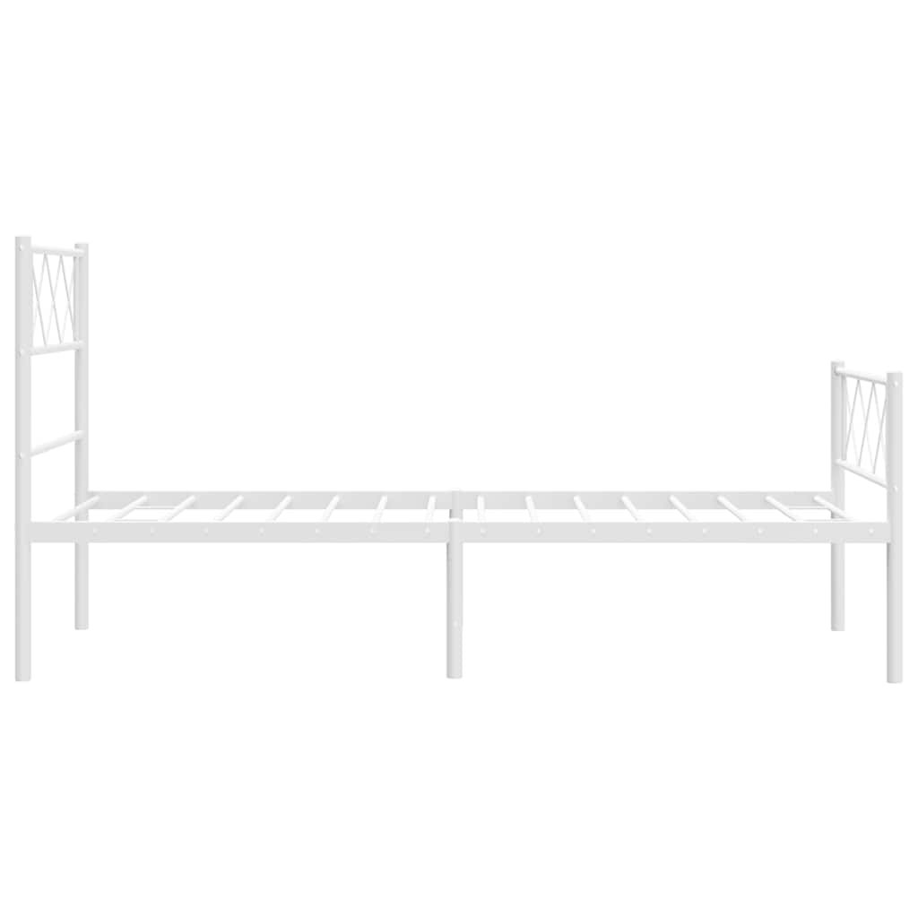 Bettgestell mit Kopfteil Metall Schwarz 100x190 cm