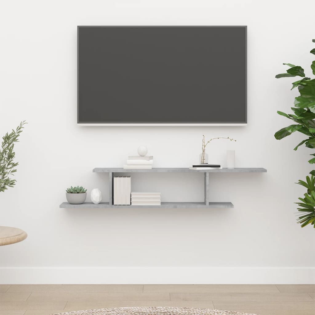 TV-Wandregal Weiß 125x18x23 cm Holzwerkstoff