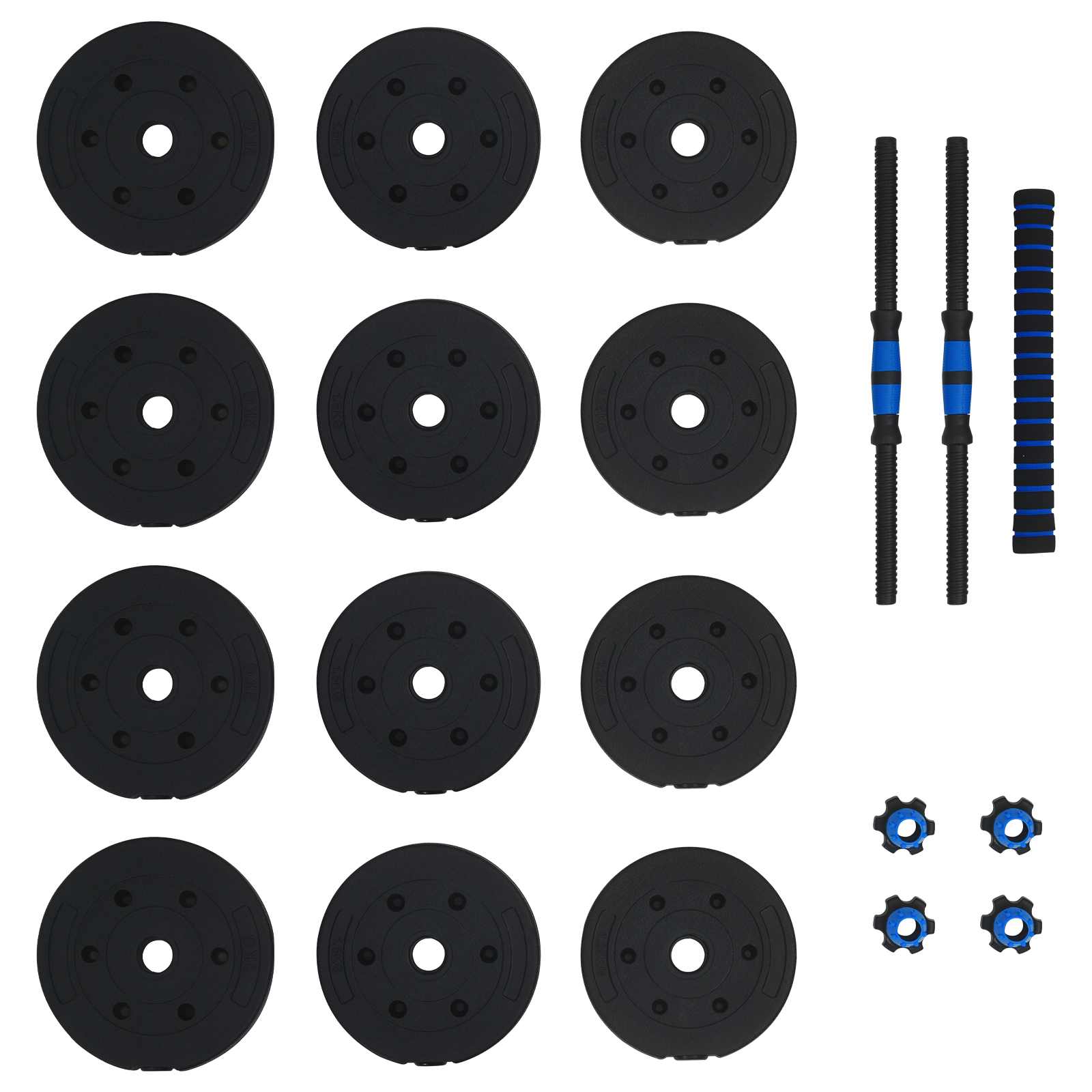 2-in-1 Hantelset 40kg Schwarz und Rot Zement und Eisensand