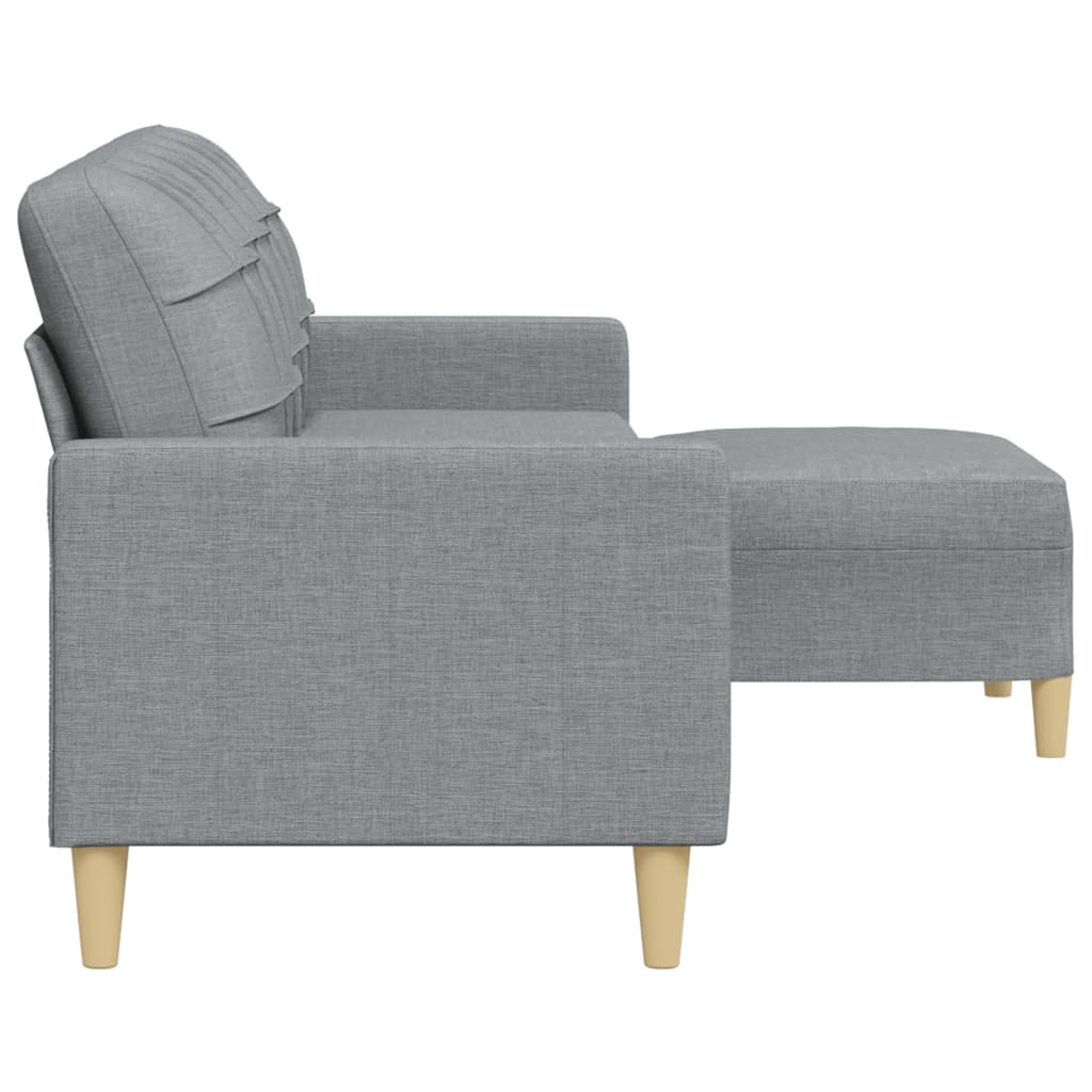 3-Sitzer-Sofa mit Hocker Taupe 180 cm Stoff