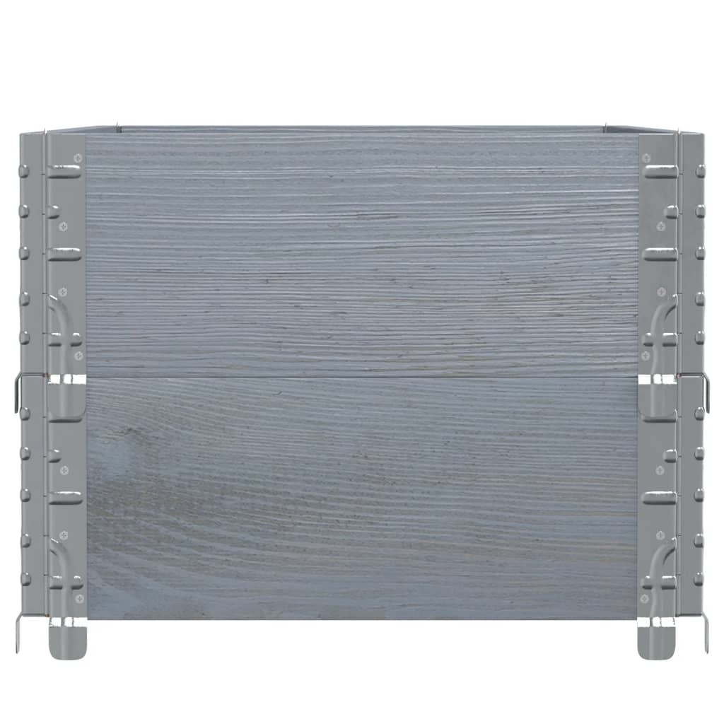 Paletten-Aufsatzrahmen Schwarz 80x60 cm Massivholz Kiefer
