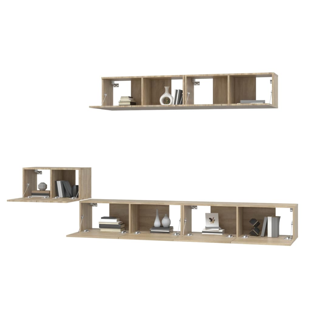 5-tlg. TV-Schrank-Set Weiß Holzwerkstoff