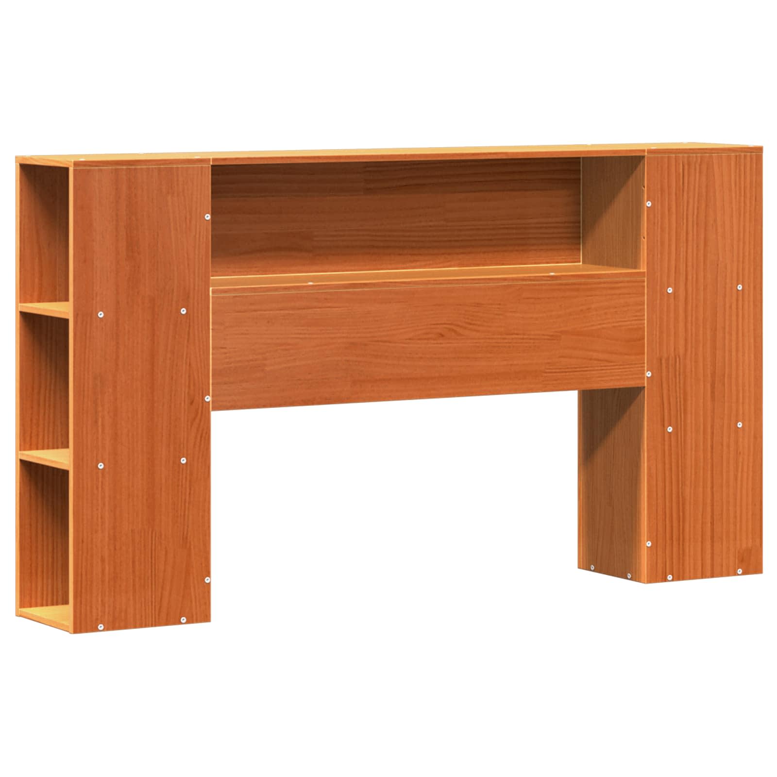 Bettgestell mit Aufbewahrungskopfteil 2 pcs Wachsbraun