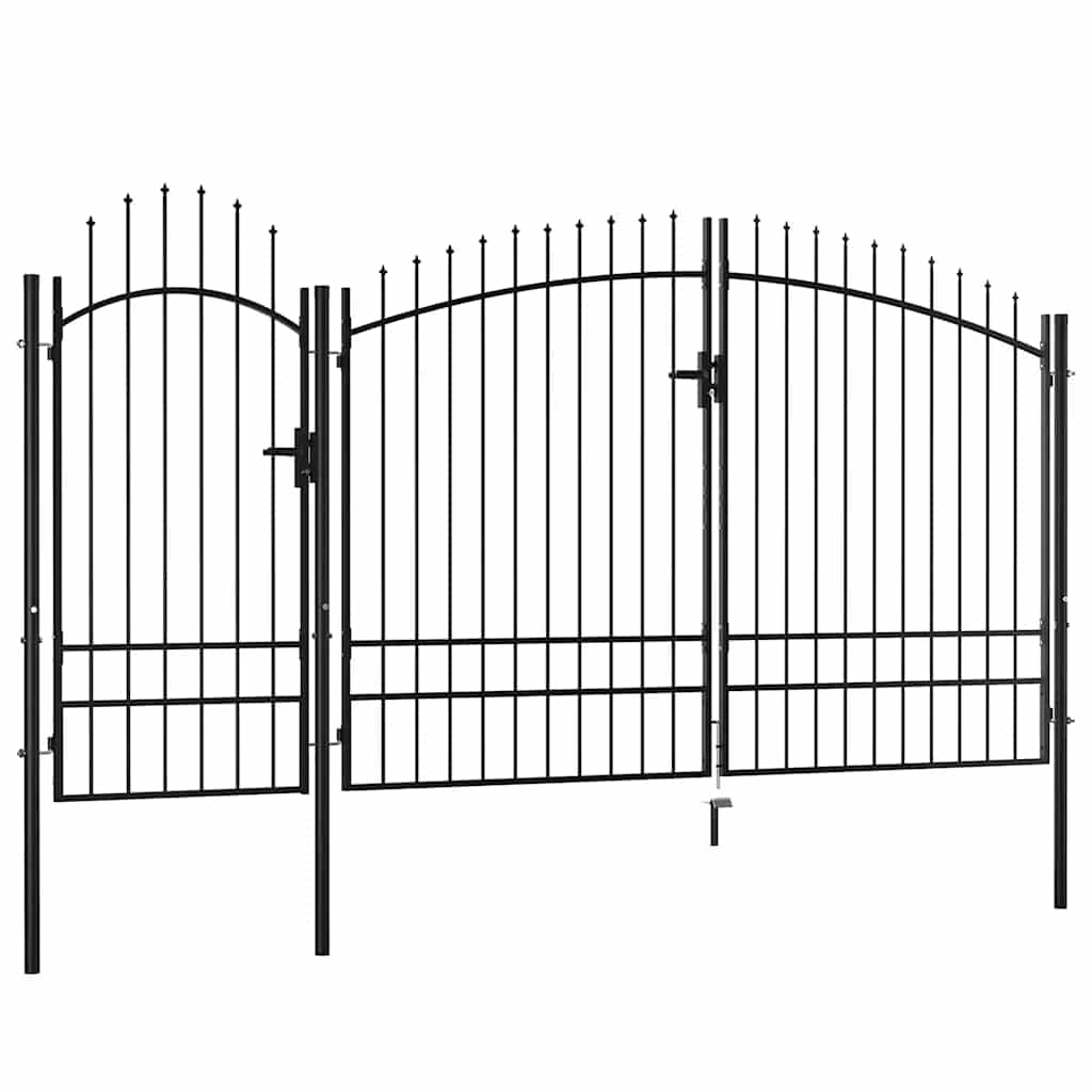 Gartentor Woerden Stahl 1x4 m Schwarz