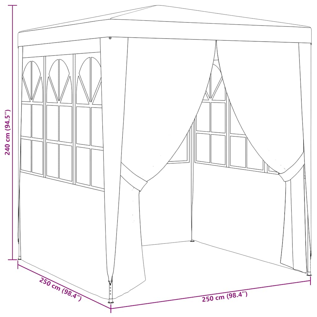 Party-Zelt Rot 200 x 200 x 240 cm PE und Stahl