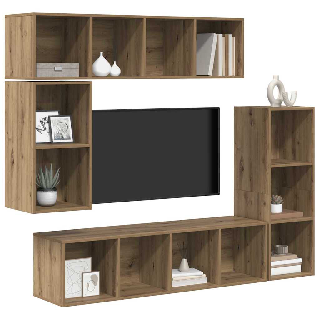 4-tlg. TV-Schrank-Set Weiß Holzwerkstoff