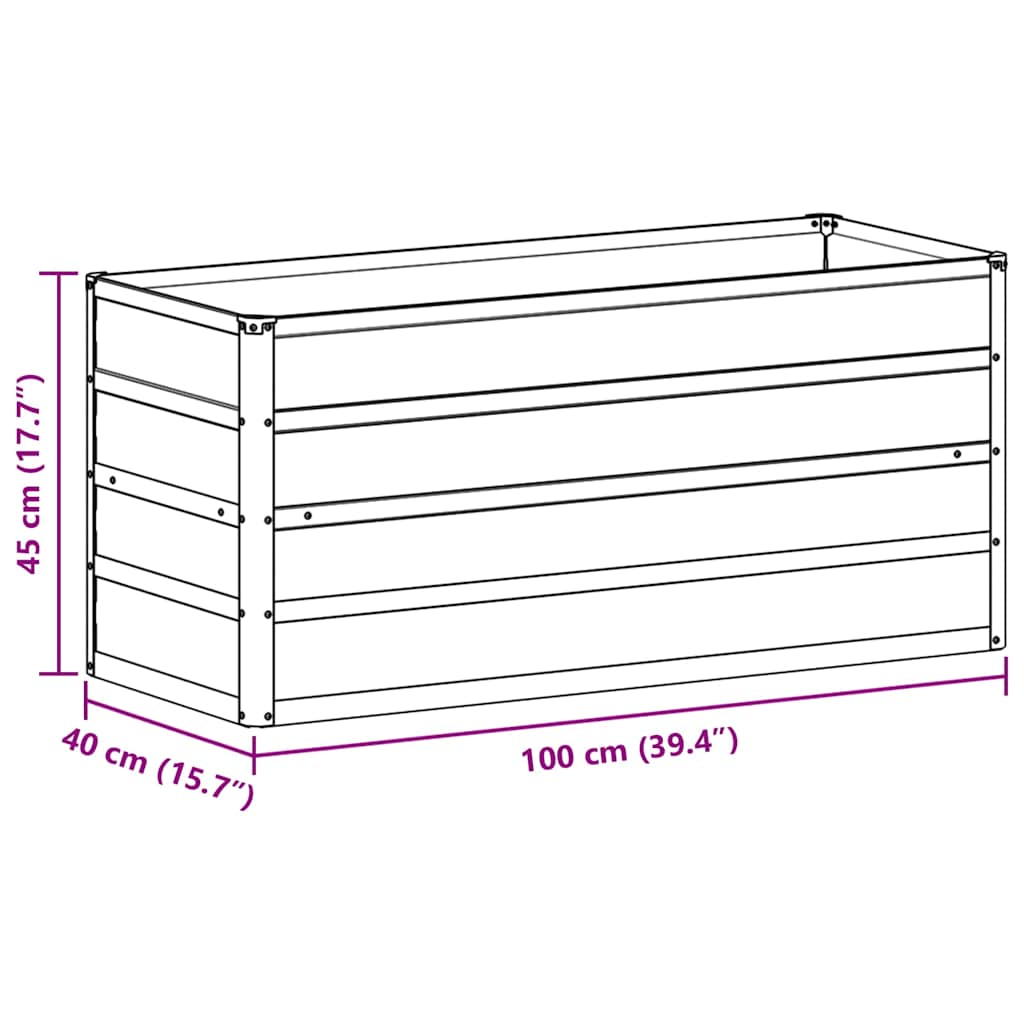 Hochbeet Hellbraun 100 x 100 x 77 cm Verzinkter Stahl
