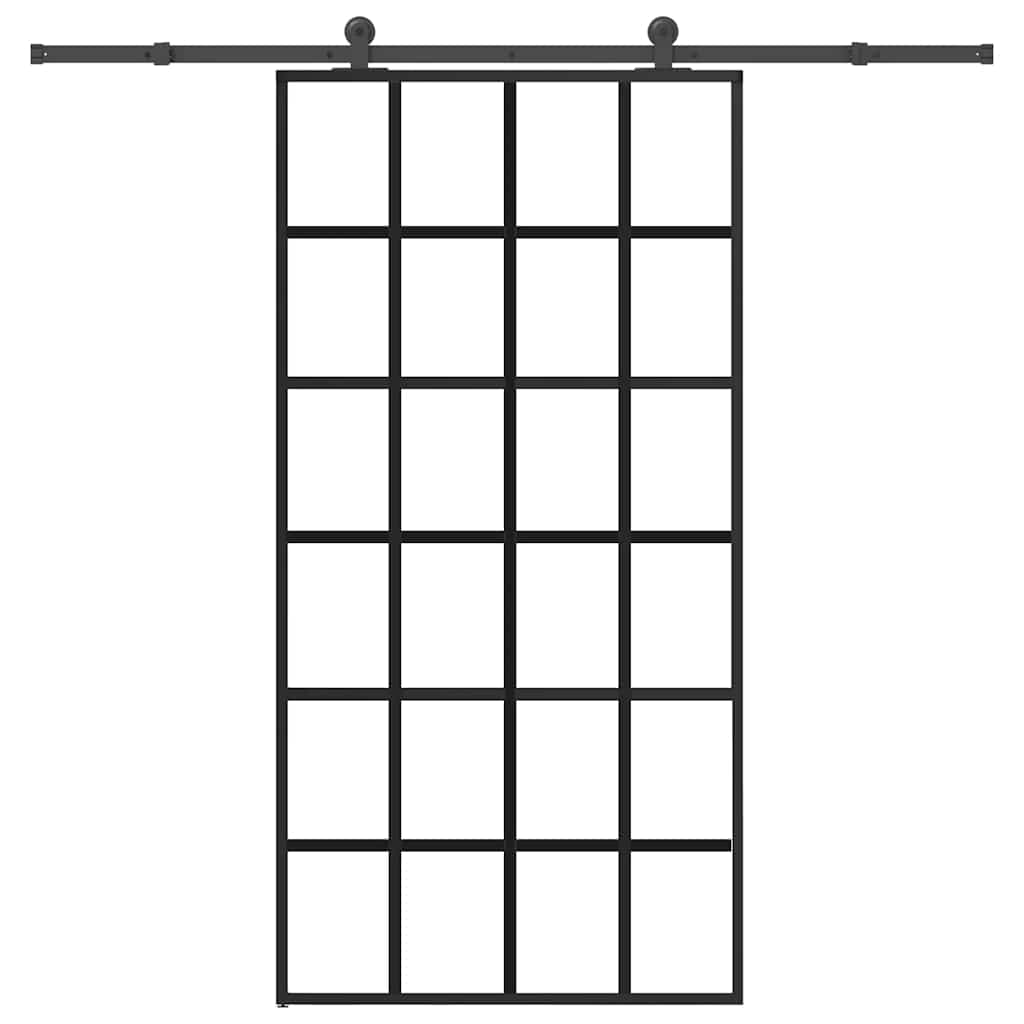 Schiebetür mit Beschlag 76x205 cm ESG-Glas & Aluminium