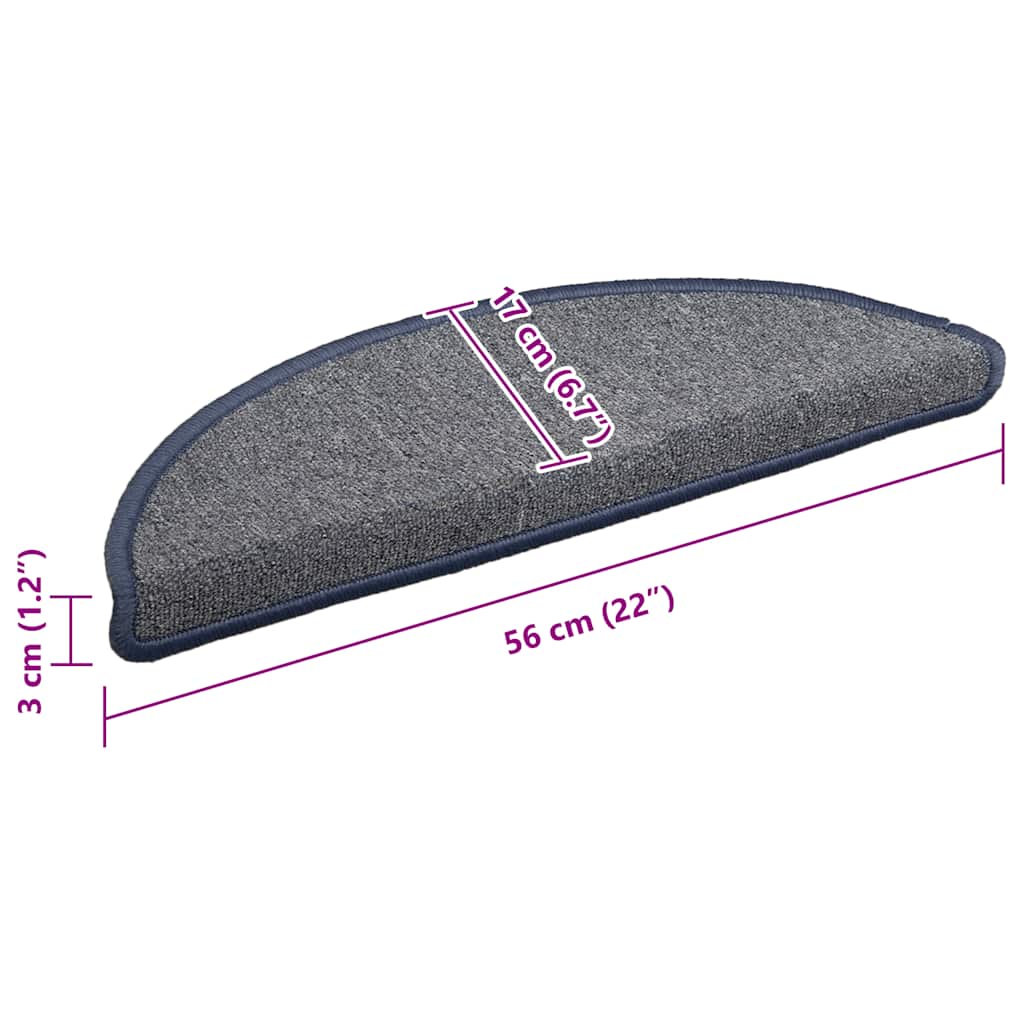 Stufenmatten 15 Stk. 56x17x3 cm Anthrazit Halbrund