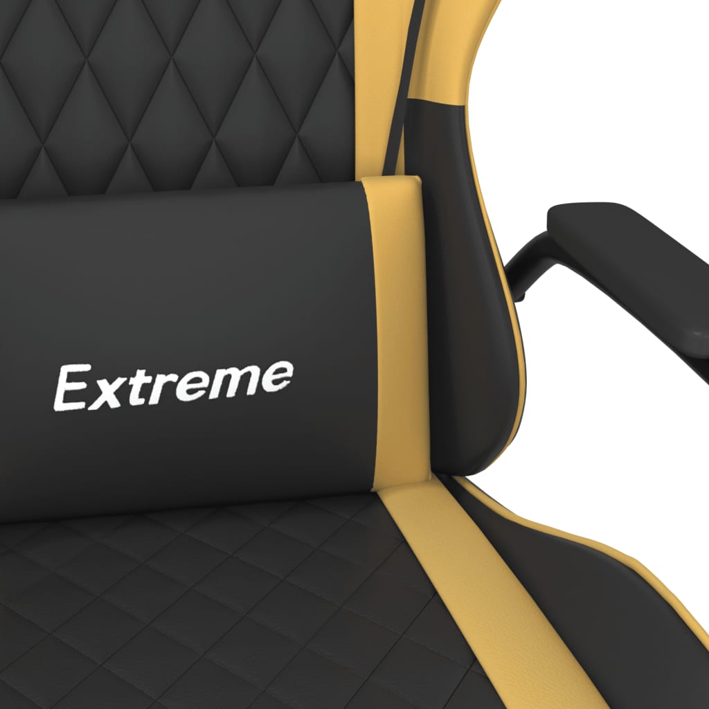 Gaming-Stuhl mit Massagefunktion Schwarz und Blau Kunstleder