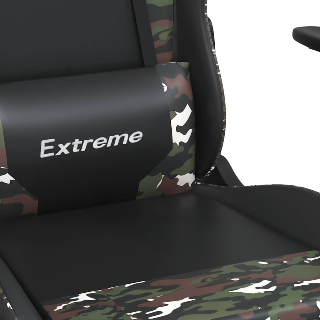 Gaming-Stuhl mit Massagefunktion Schwarz und Blau Kunstleder