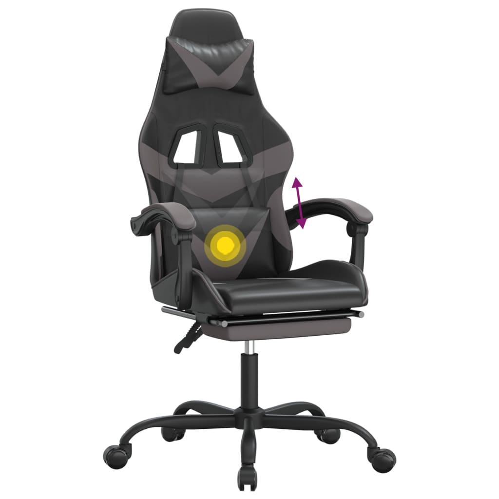 Gaming-Stuhl Drehbar Schwarz und Rot Kunstleder