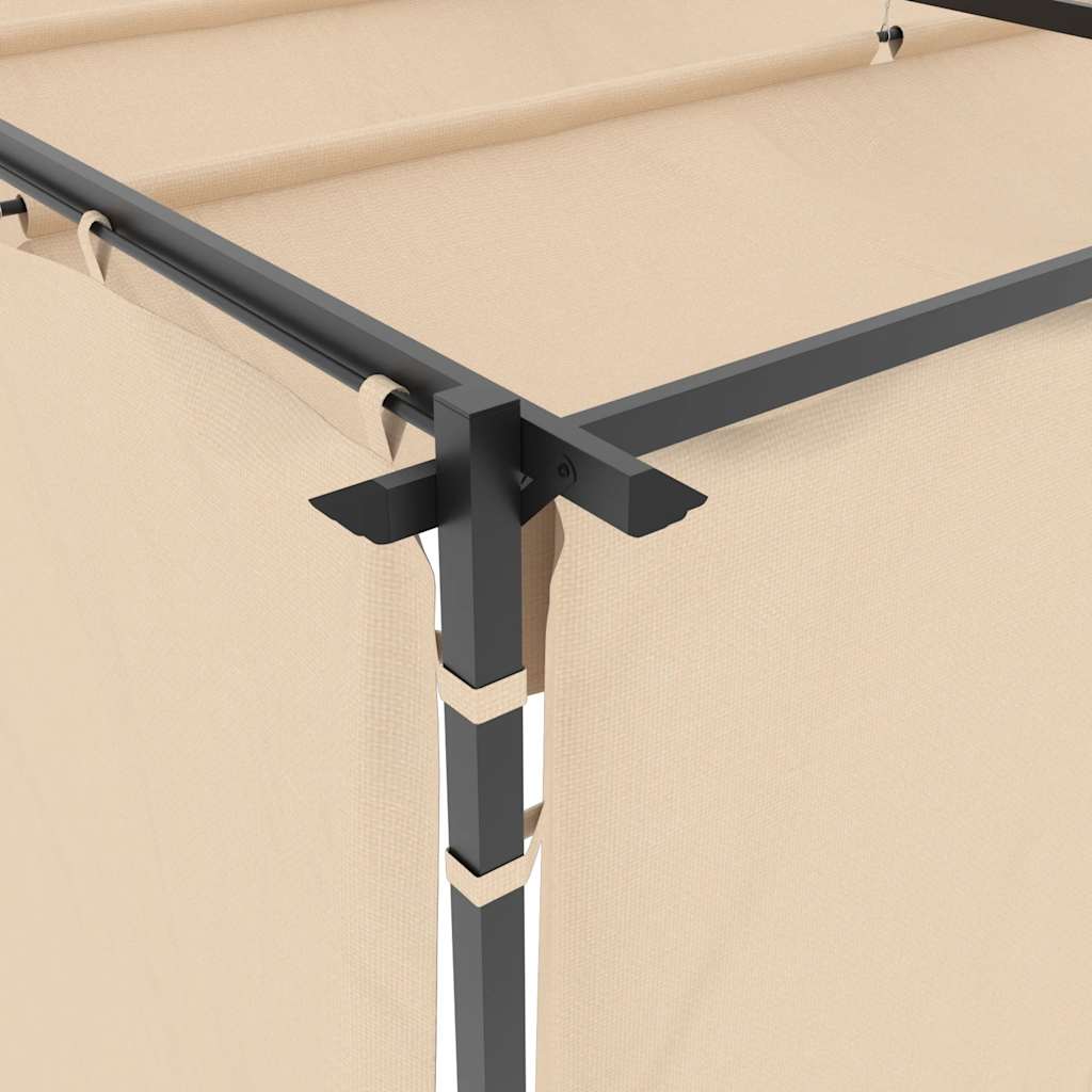 Pavillon mit Vorhängen 3x3 m Taupe Stahl