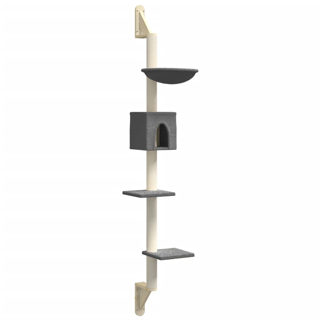 Kratzbaum mit Kratzsäule Wandmontage Creme 187 cm