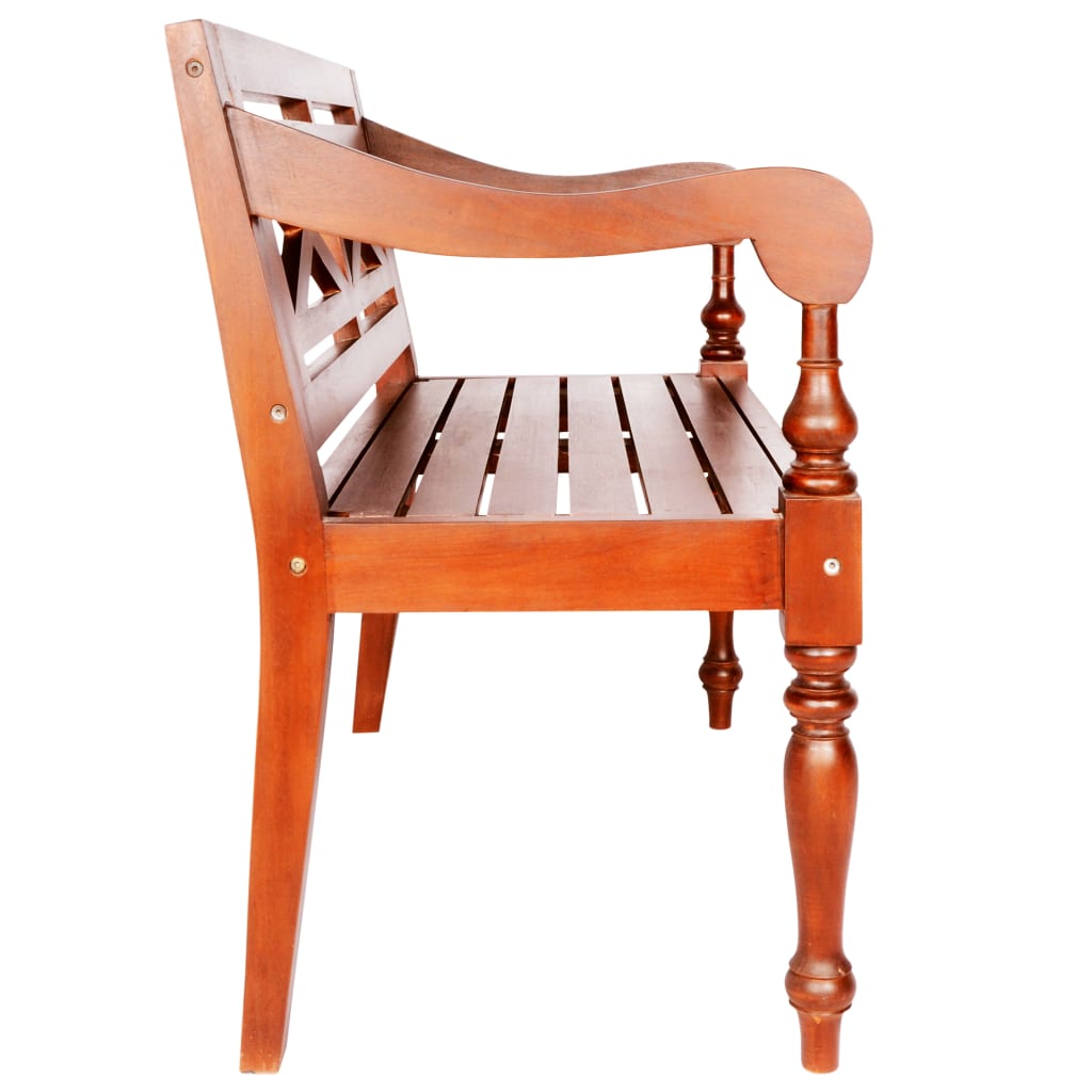Batavia-Sitzbank 98 cm Mahagoni Massivholz Weiß